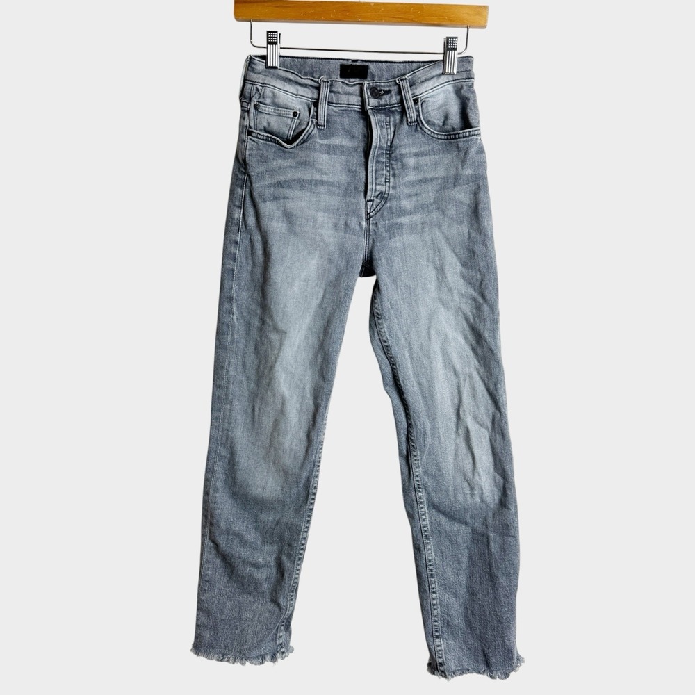 Mother The Tomcat Ankle Fray Jeans Static Blue Size 25 Denim